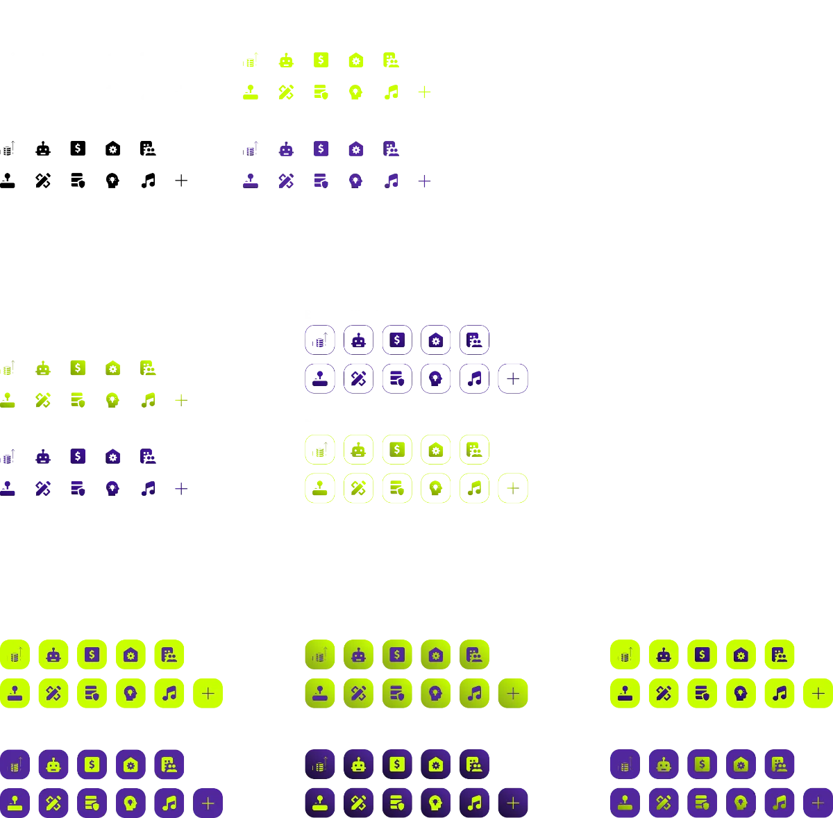 Icon set explorations